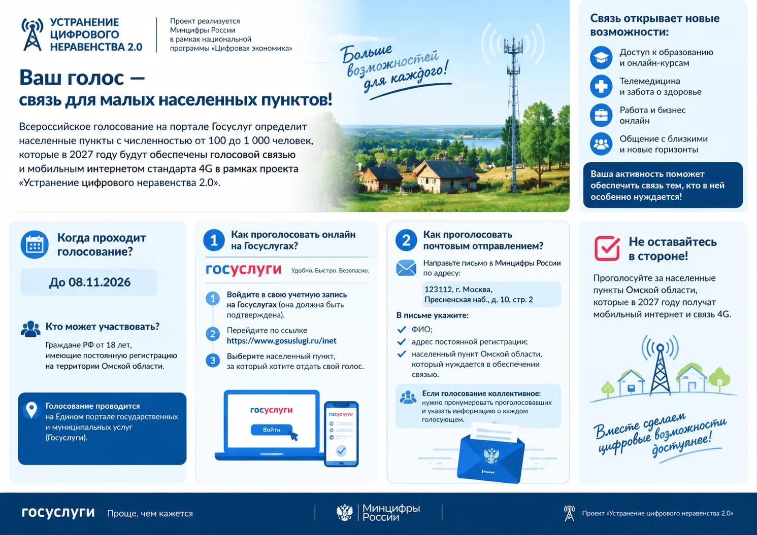 Ваш голос - связь для малых населенных пунктов!